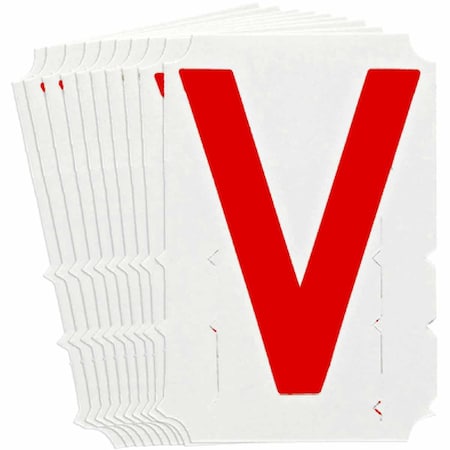 Brady Quik-Align 5160 Series Polyester 4 in Lbl Legend: V Red 10PK 5160P-V